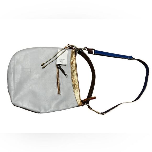 EBARRITO Leather Handbag mixed media boho crossbody - Picture 5 of 9